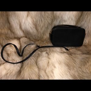 Black Double Zipper Crossbody